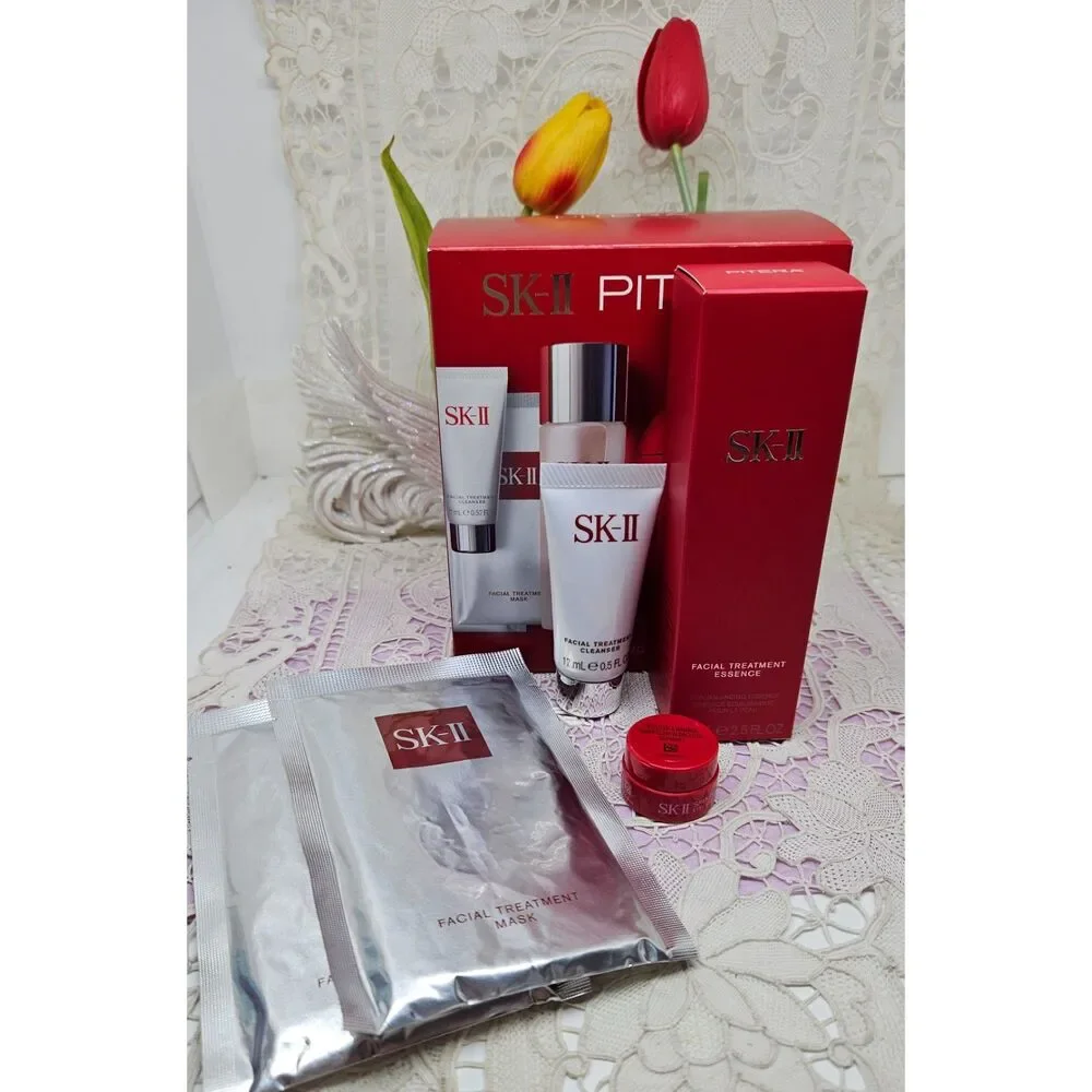 SK-II TREATMENT ESSENCE 2.5oz MASK X2 CLEANSER EYE CREAM 5PC TRAVEL SET NIB
